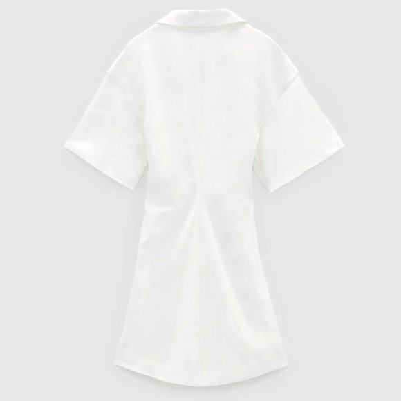 ZARA RUSTIC RUCHED DRESS XS - Picture 5 of 6